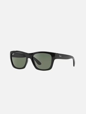 Ray-Ban Black Frame Sunglasses with Green Lenses
